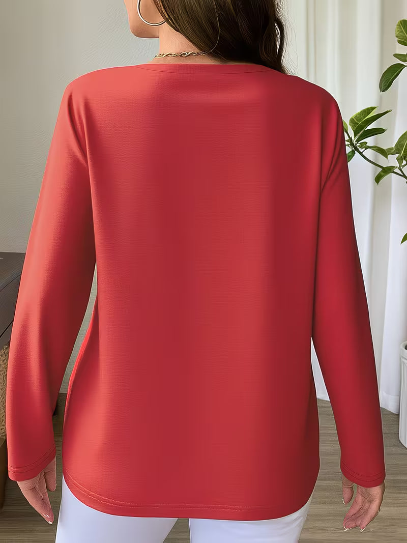 Oihana – Long-Sleeve Top with Crossed V-Neck