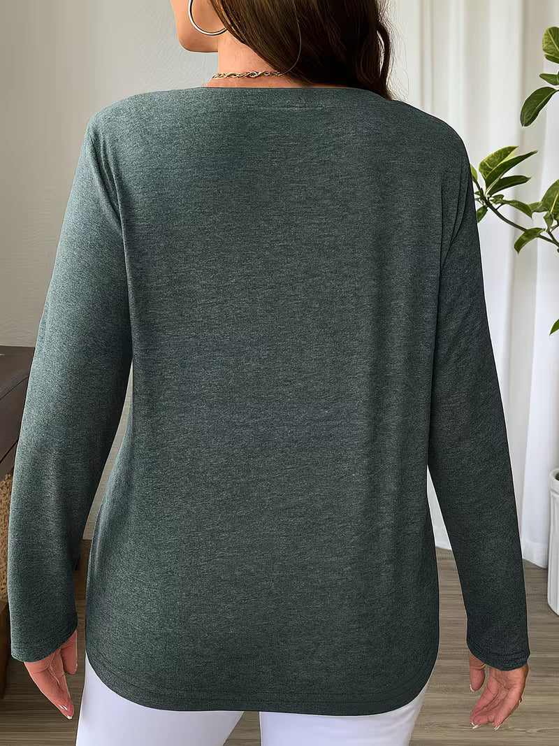 Oihana – Long-Sleeve Top with Crossed V-Neck
