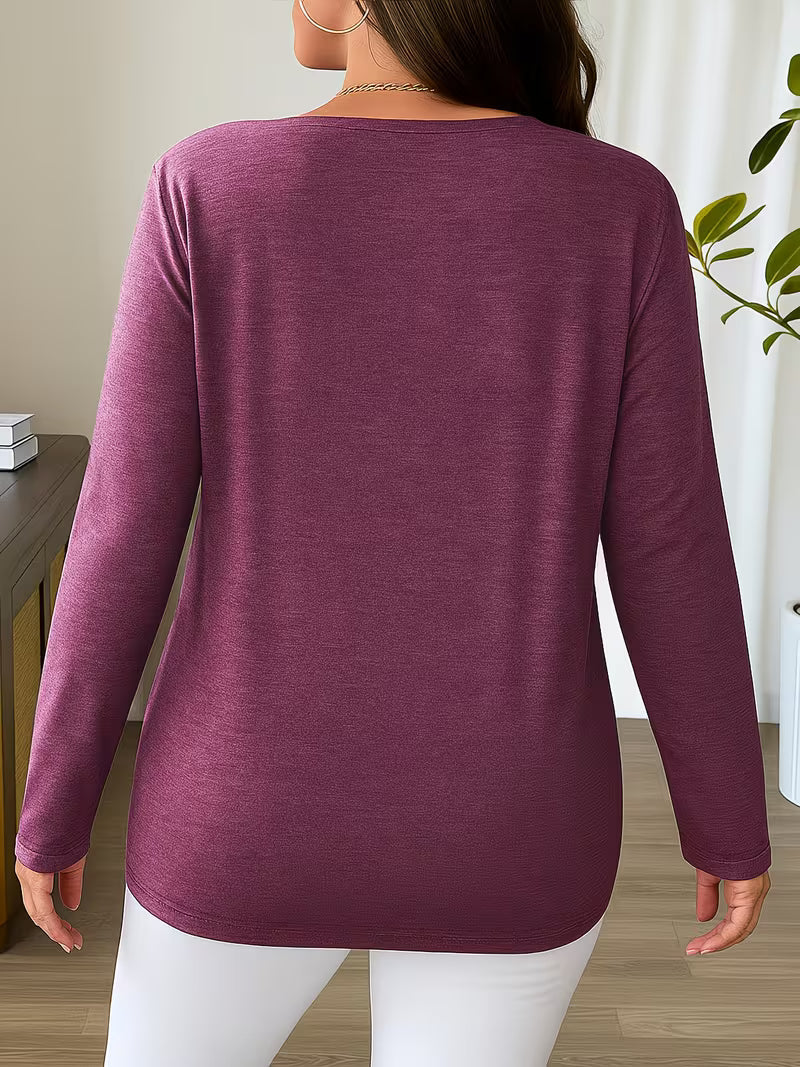 Oihana – Long-Sleeve Top with Crossed V-Neck