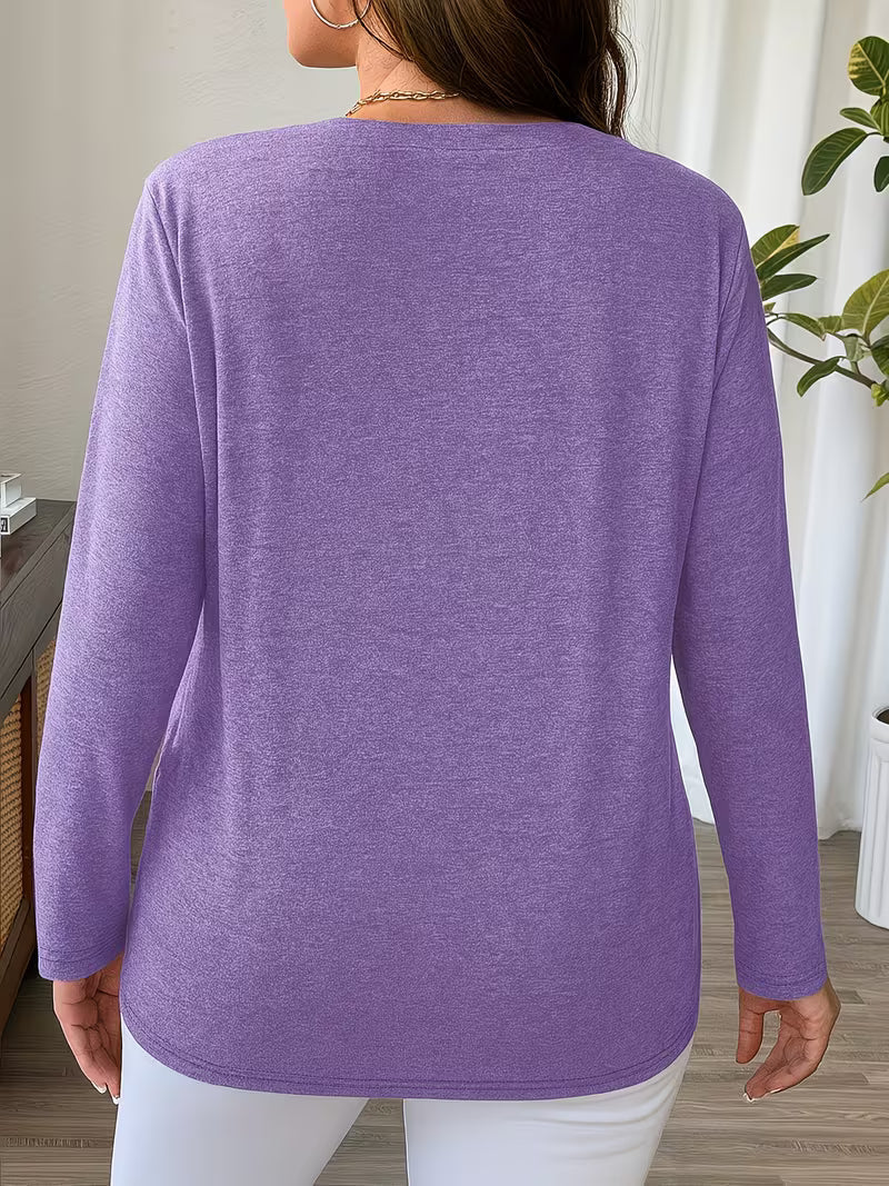 Oihana – Long-Sleeve Top with Crossed V-Neck