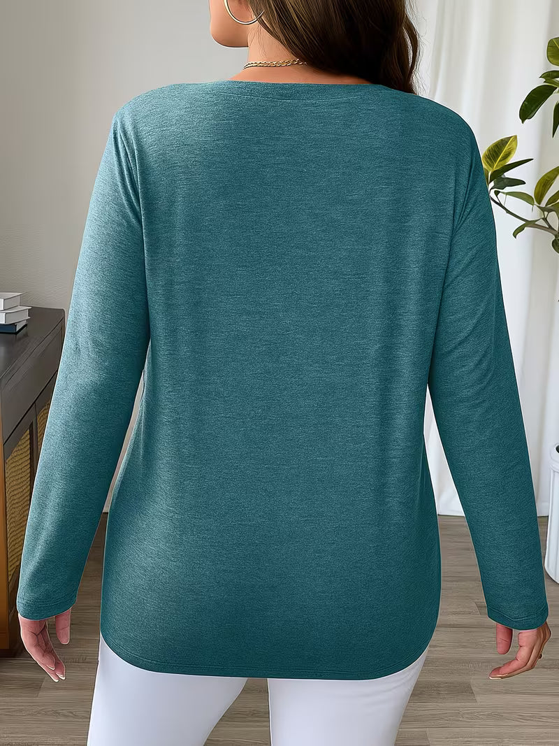 Oihana – Long-Sleeve Top with Crossed V-Neck