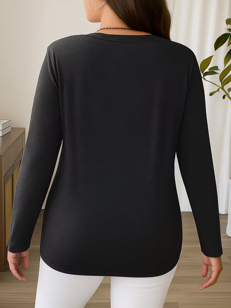 Oihana – Long-Sleeve Top with Crossed V-Neck