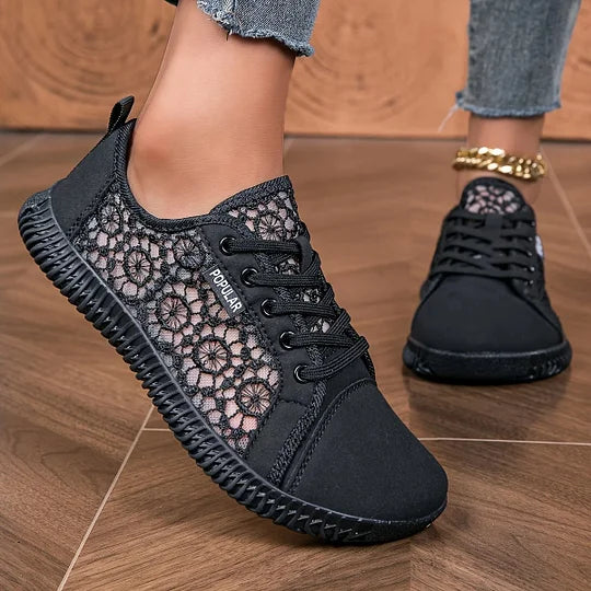 Orly - Breathable Mesh Lace-Up Loafers