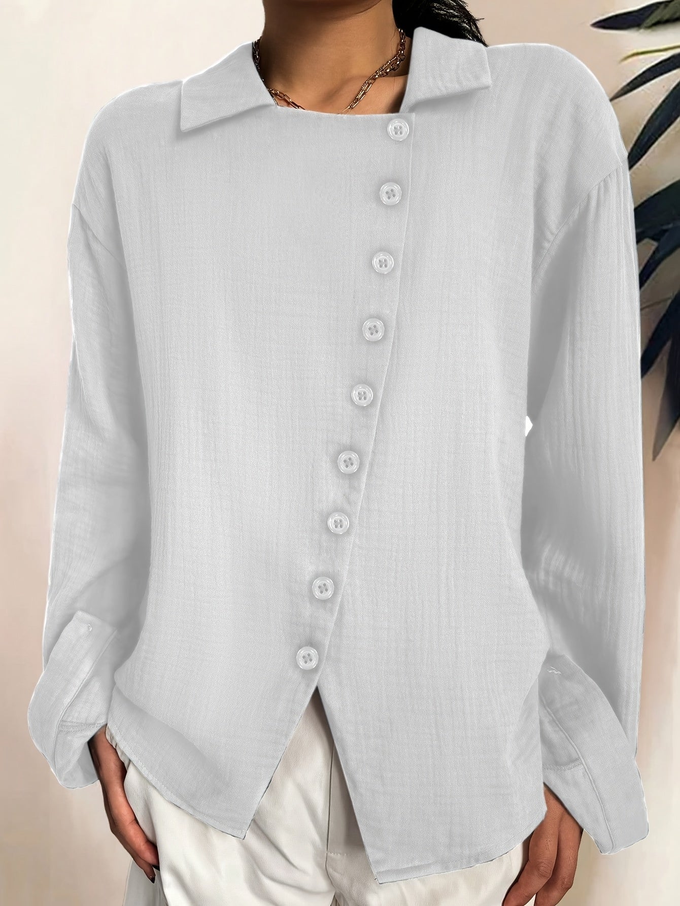 Paige - Long-Sleeve Shirt with Buttons