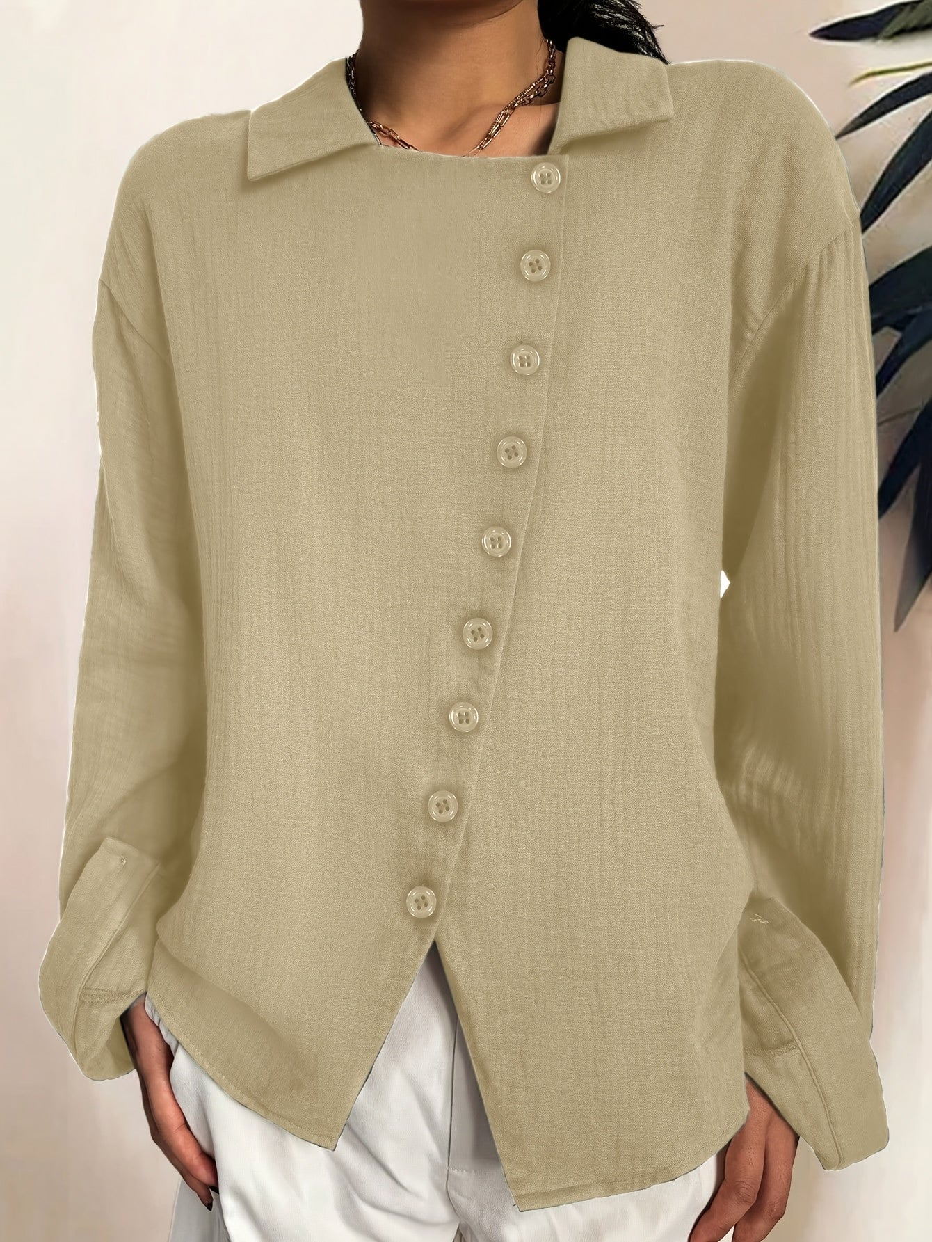Paige - Long-Sleeve Shirt with Buttons
