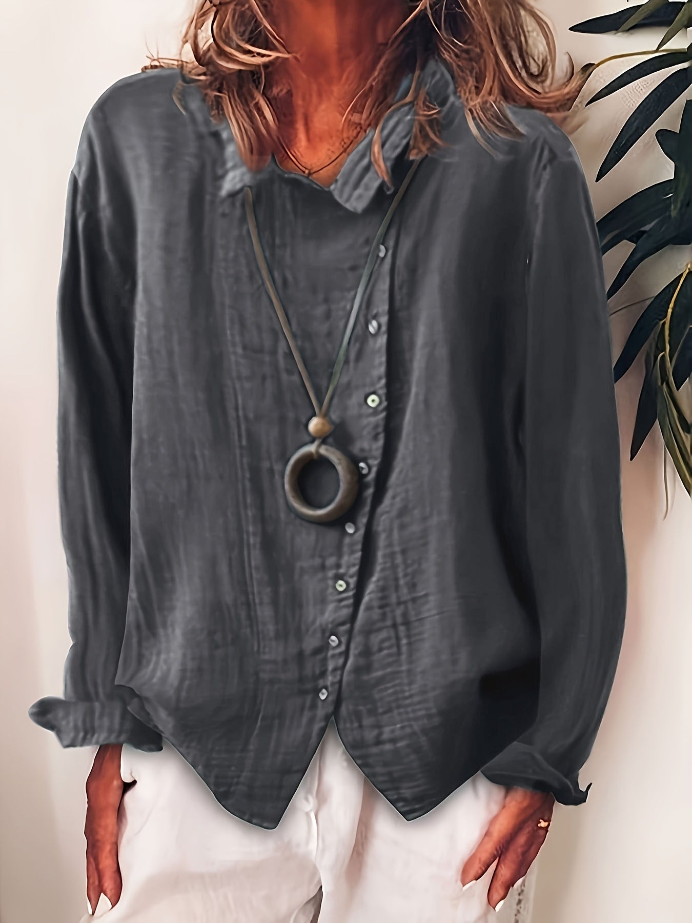 Paige - Long-Sleeve Shirt with Buttons