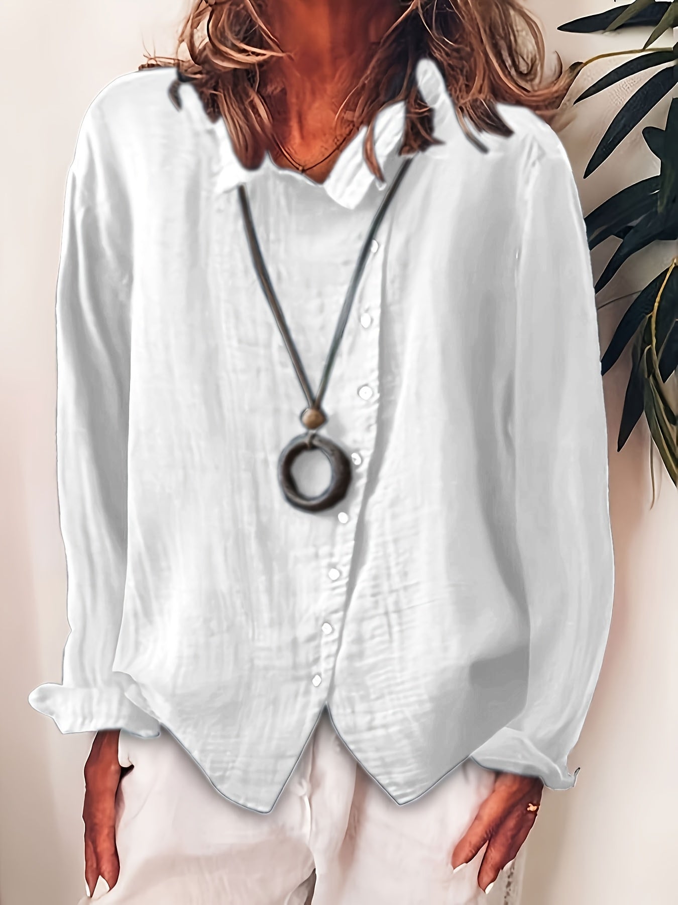 Paige - Long-Sleeve Shirt with Buttons