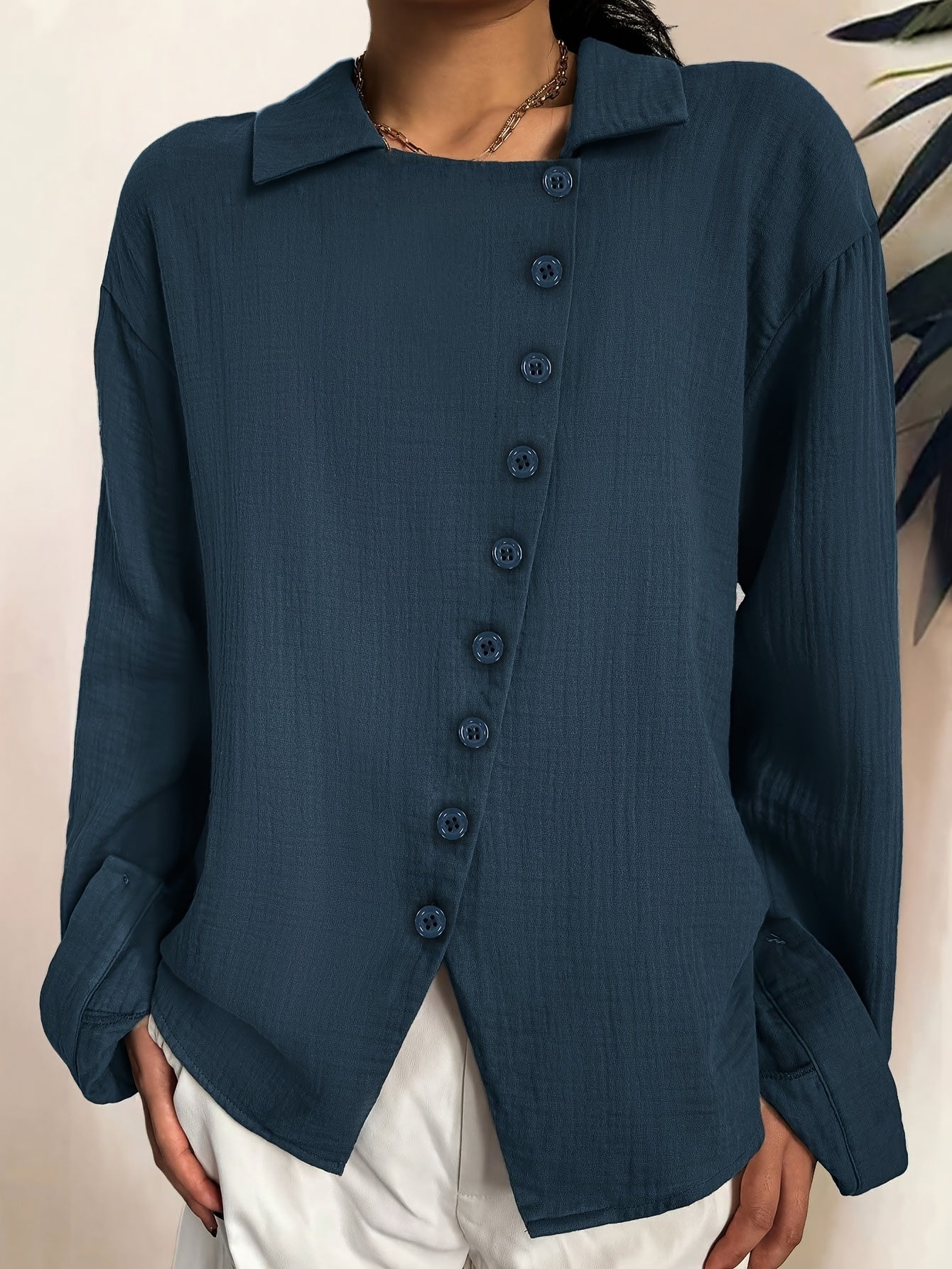 Paige - Long-Sleeve Shirt with Buttons