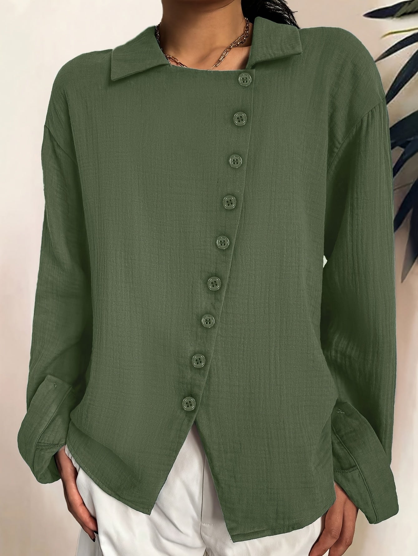Paige - Long-Sleeve Shirt with Buttons
