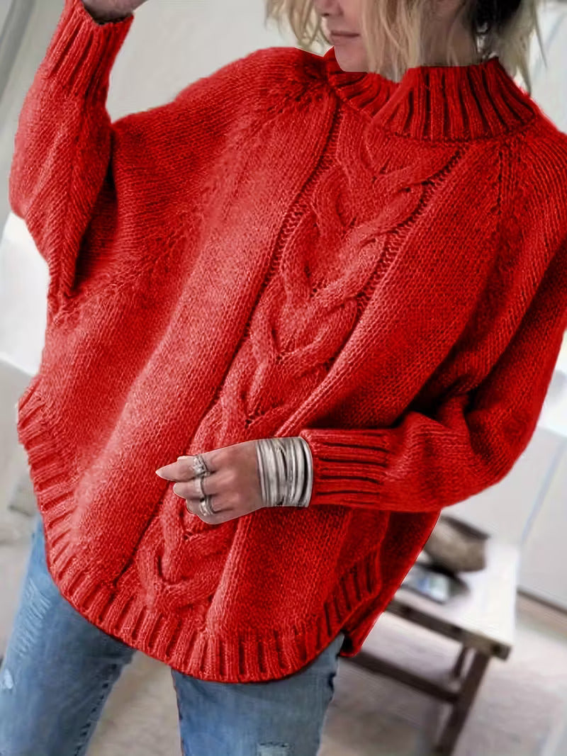 Pamella – Plus Size Sweater with Cable Knit Pattern