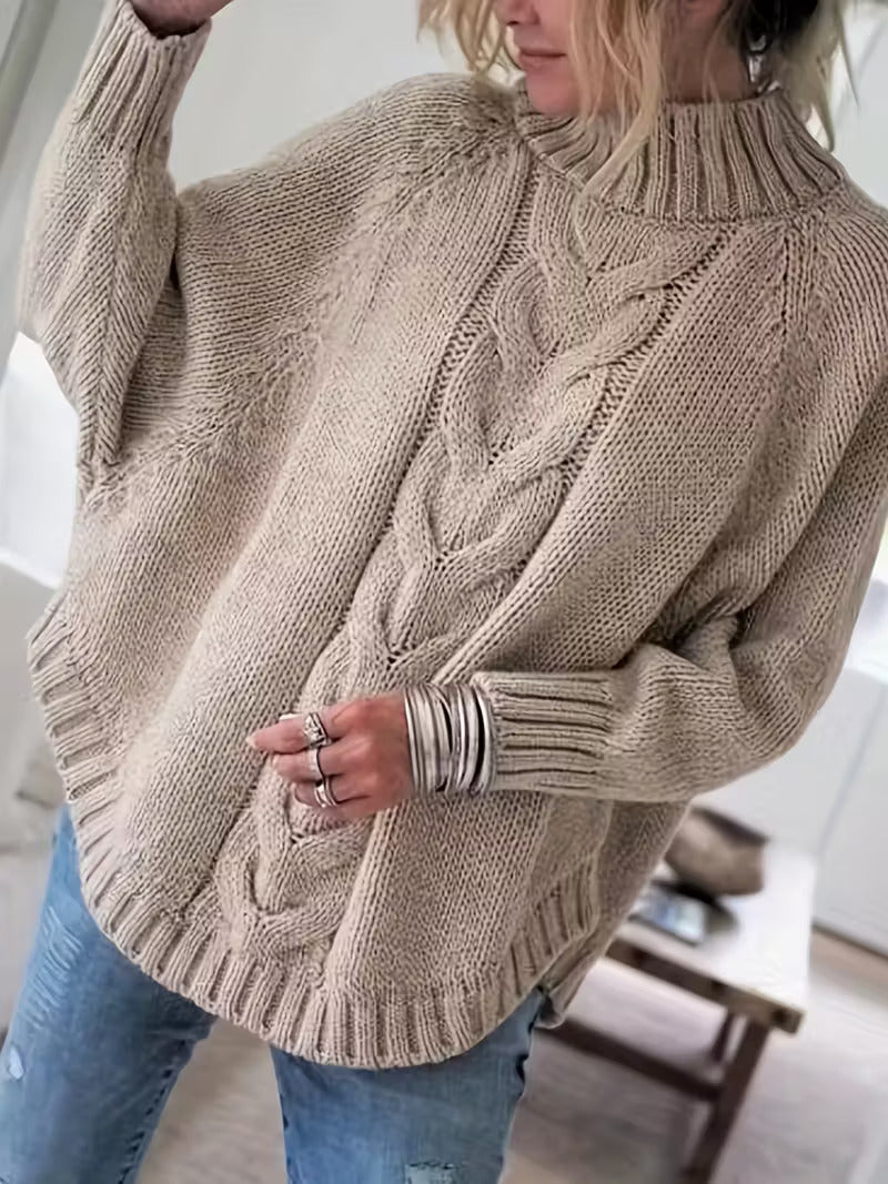 Pamella – Plus Size Sweater with Cable Knit Pattern