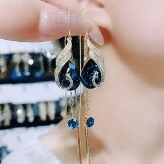Peacock Sapphire Earrings