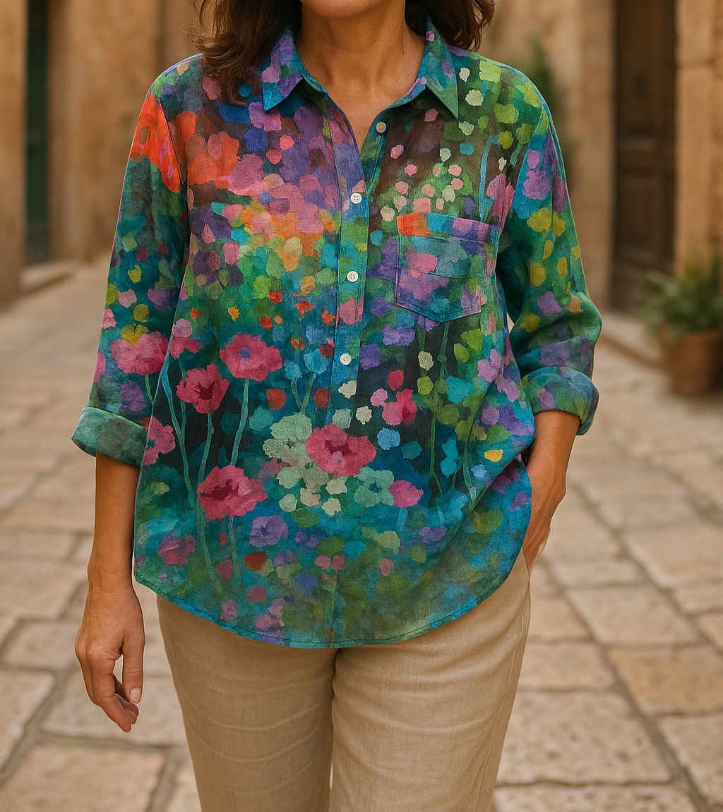 Petra - Casual Blouse with Floral Pattern