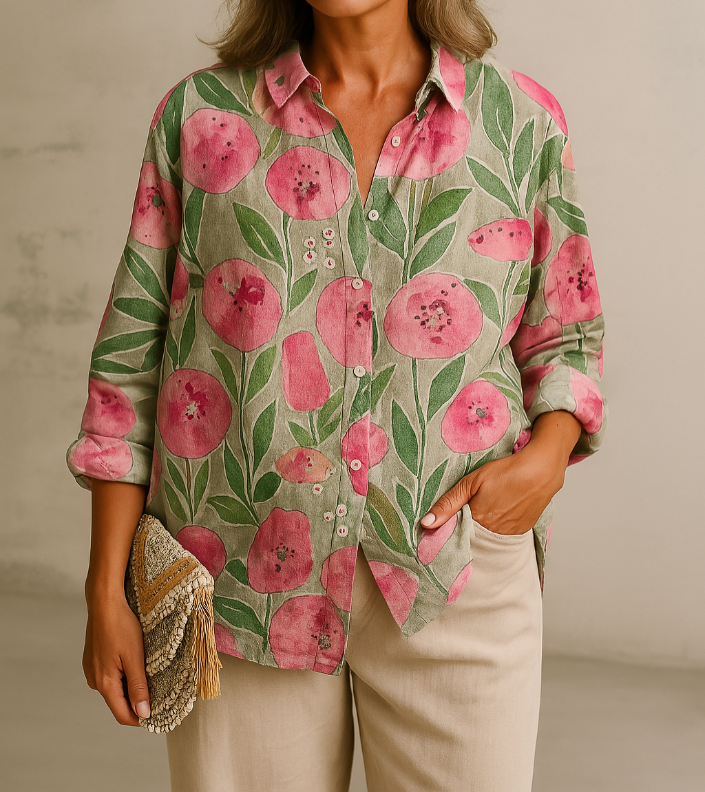 Petra - Casual Blouse with Floral Pattern