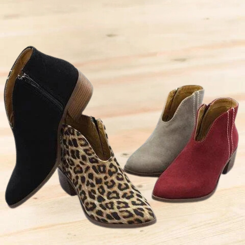 Philomena - V-Shaped Boots with Zipper