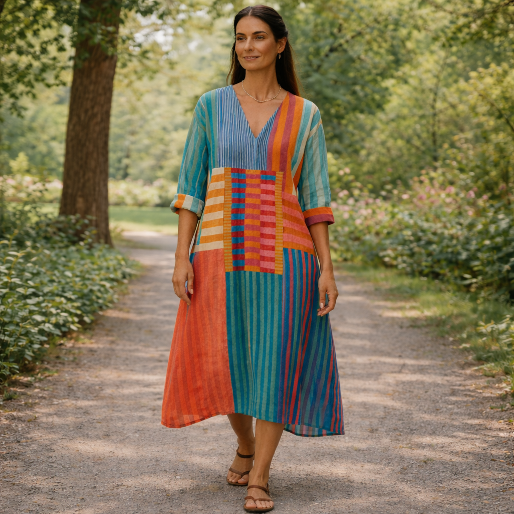 Piyasha - Elegant Dress with Geometric Patterns