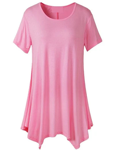 Plus Size Cotton Loose Fit Short Sleeve T-Shirt