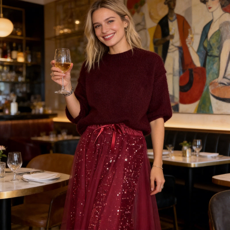 Pnina - Stylish Glitter Top and Tulle Skirt
