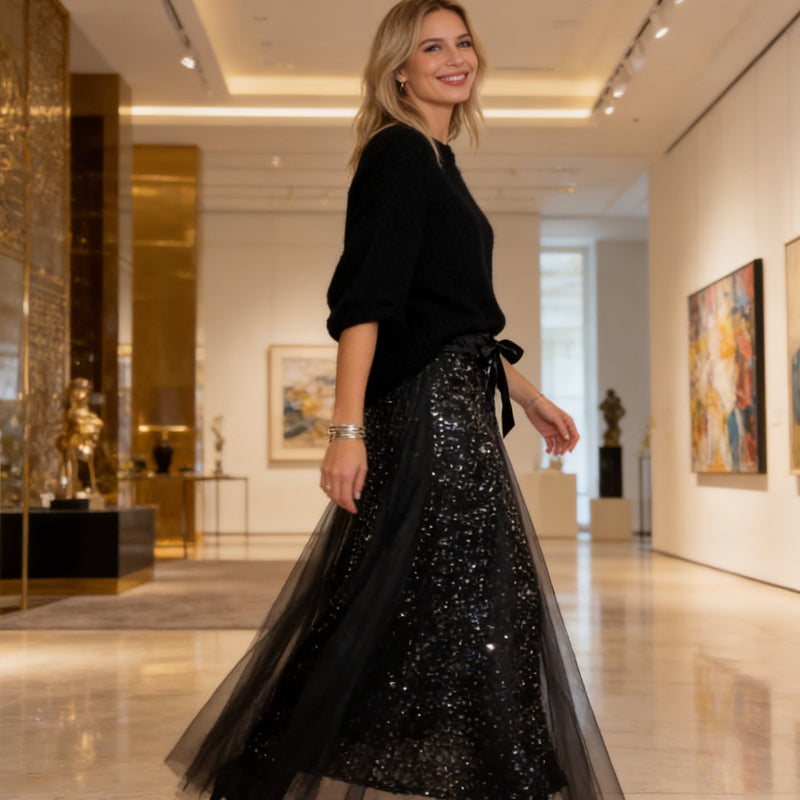 Pnina - Stylish Glitter Top and Tulle Skirt