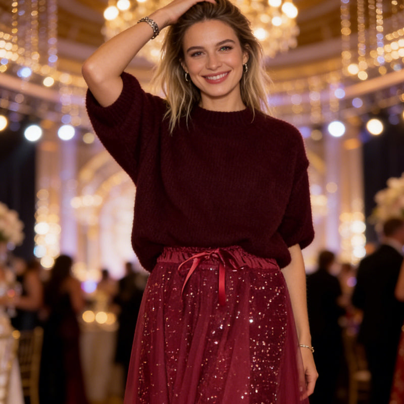 Pnina - Stylish Glitter Top and Tulle Skirt