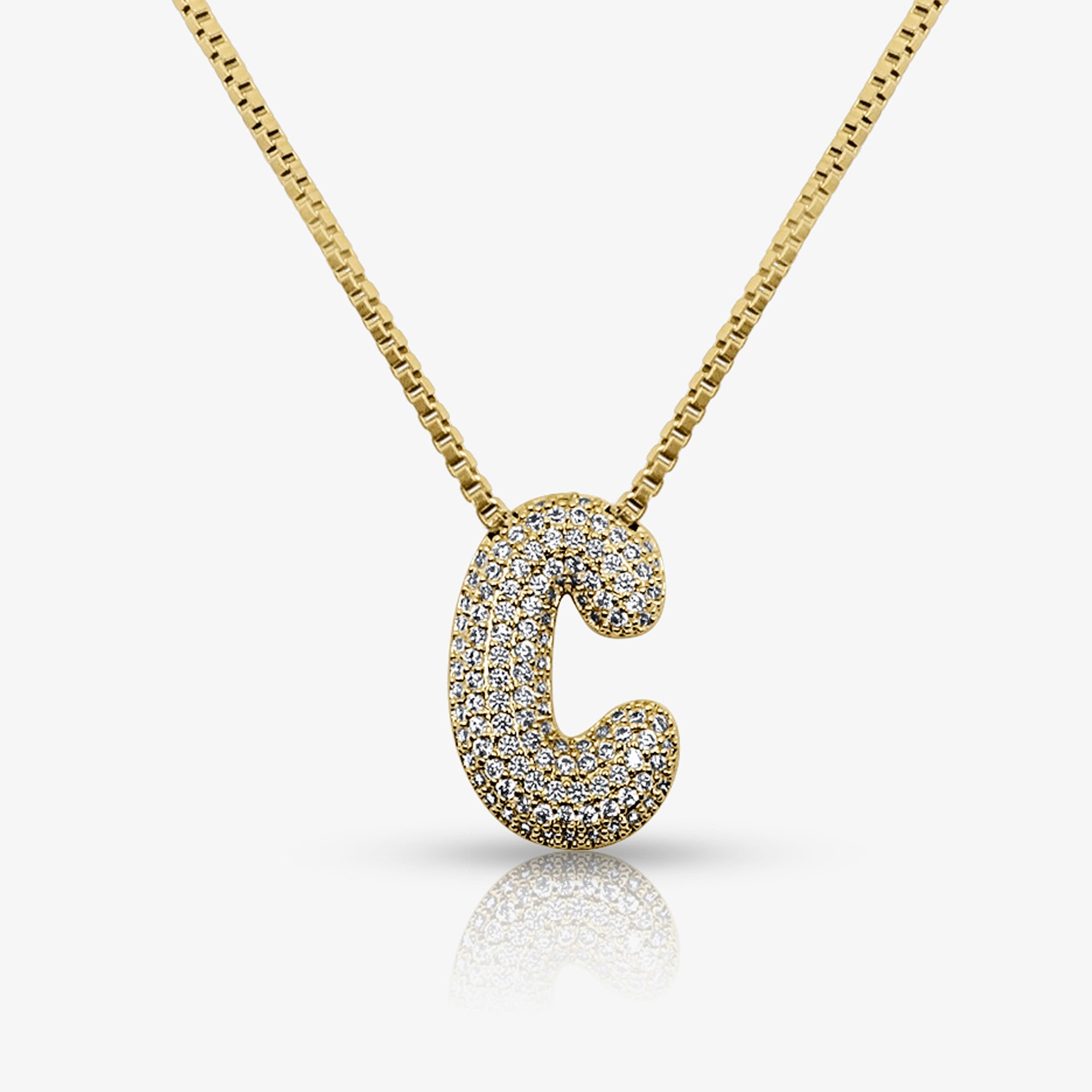 Prism Pavé Bubble Initial Necklace