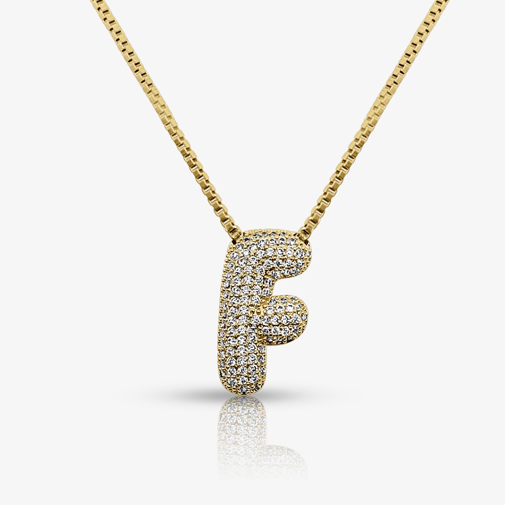 Prism Pavé Bubble Initial Necklace