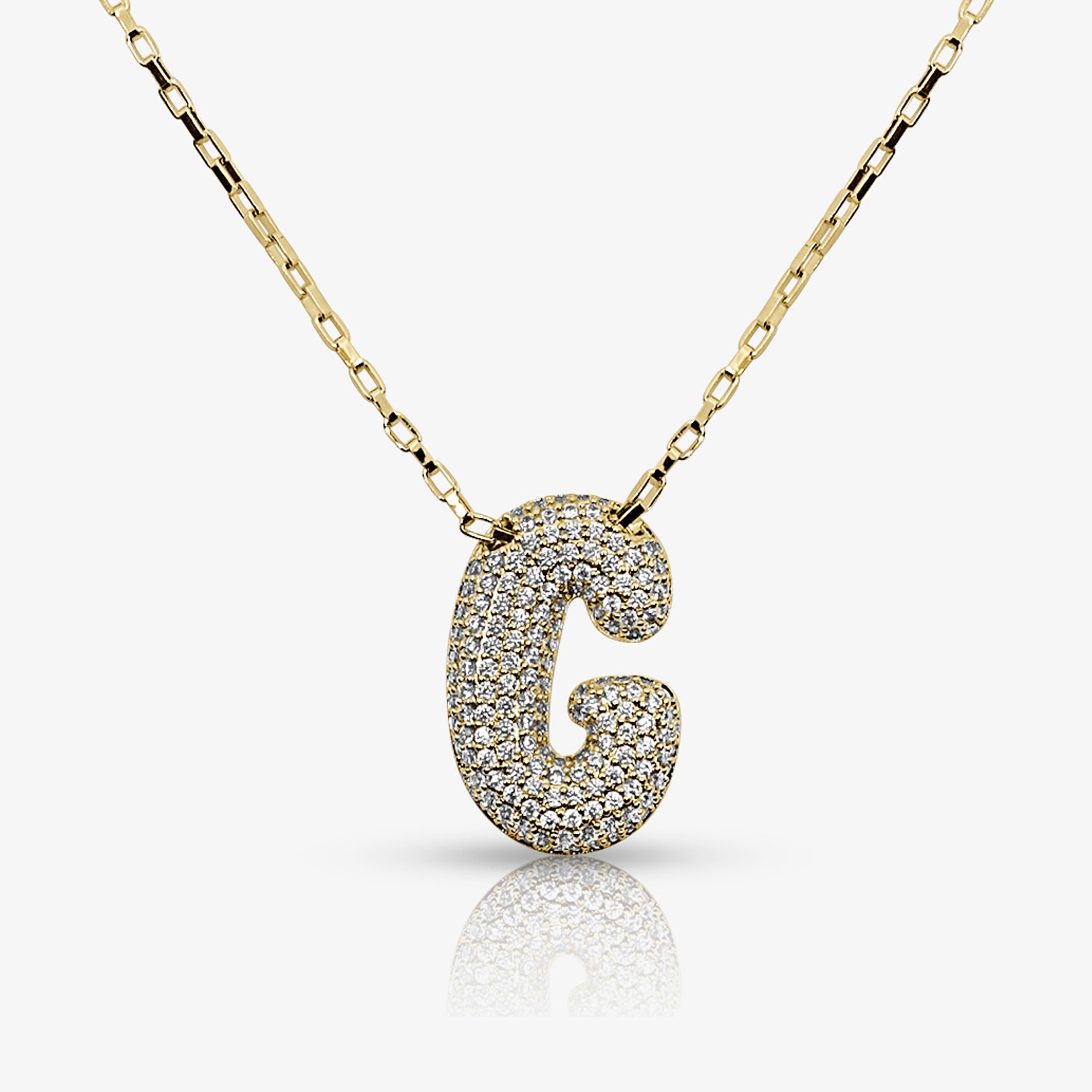 Prism Pavé Bubble Initial Necklace