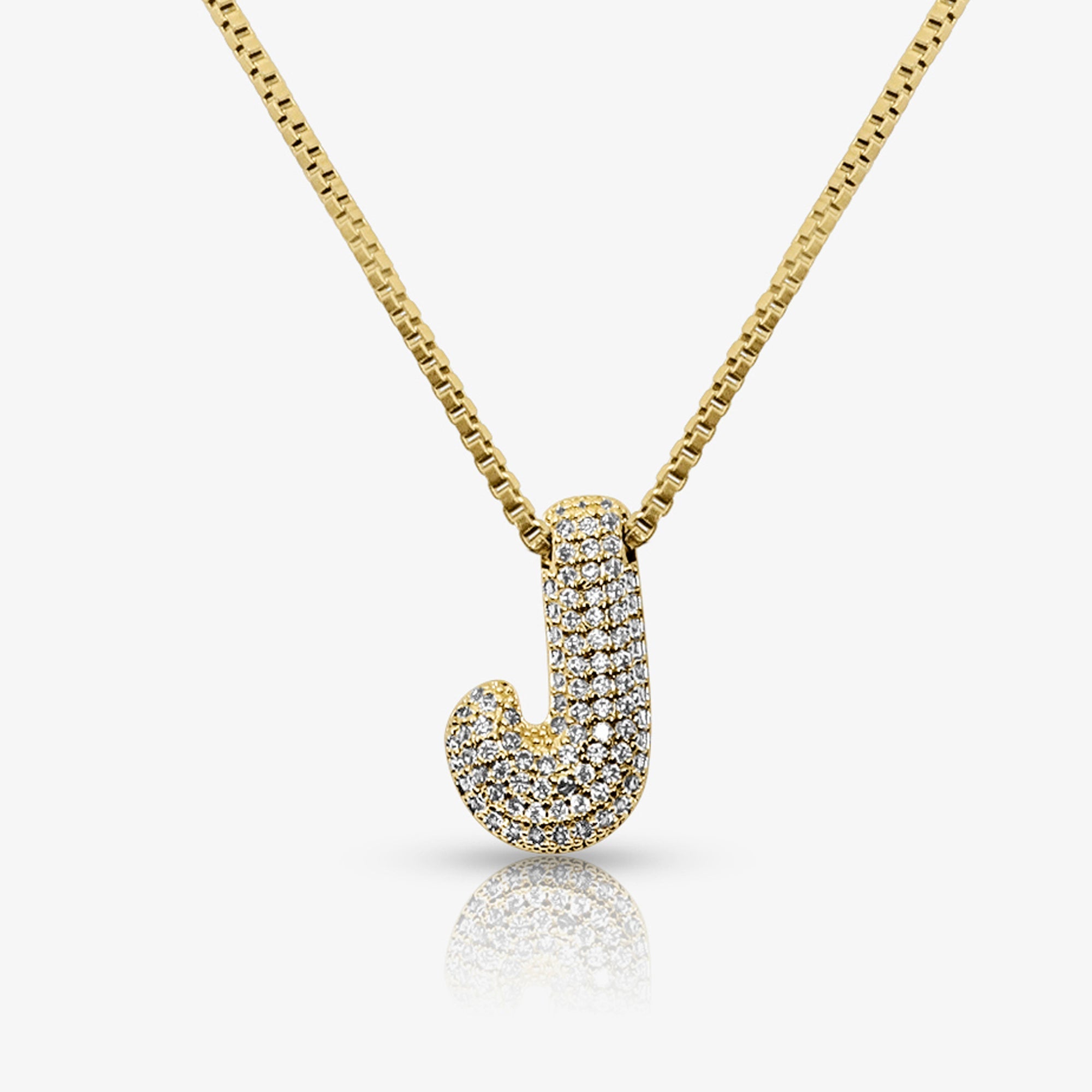 Prism Pavé Bubble Initial Necklace