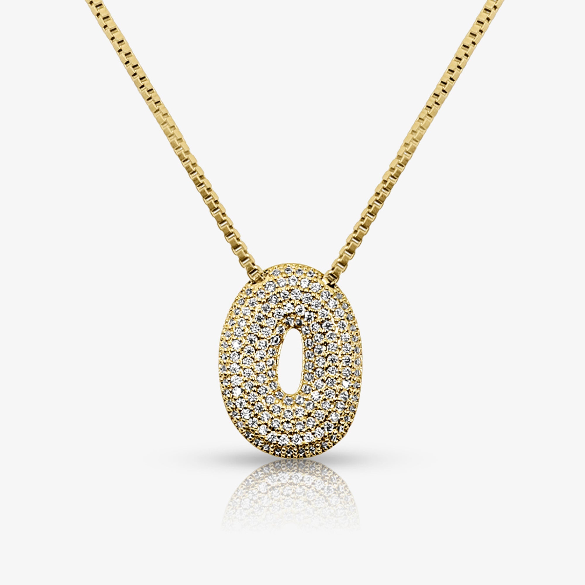 Prism Pavé Bubble Initial Necklace