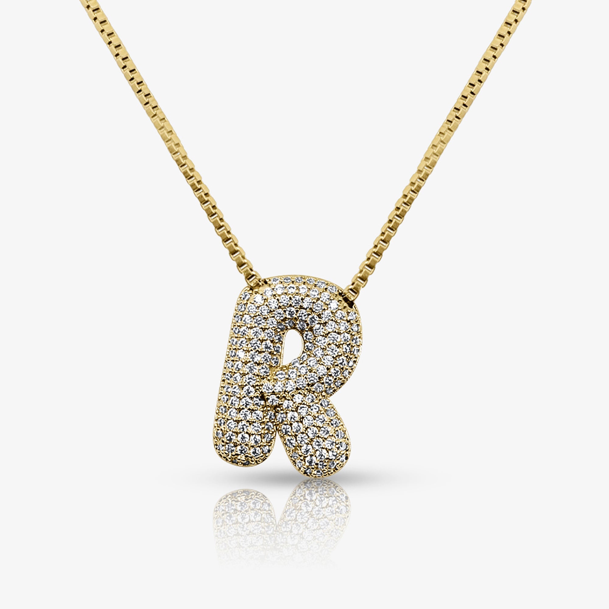 Prism Pavé Bubble Initial Necklace