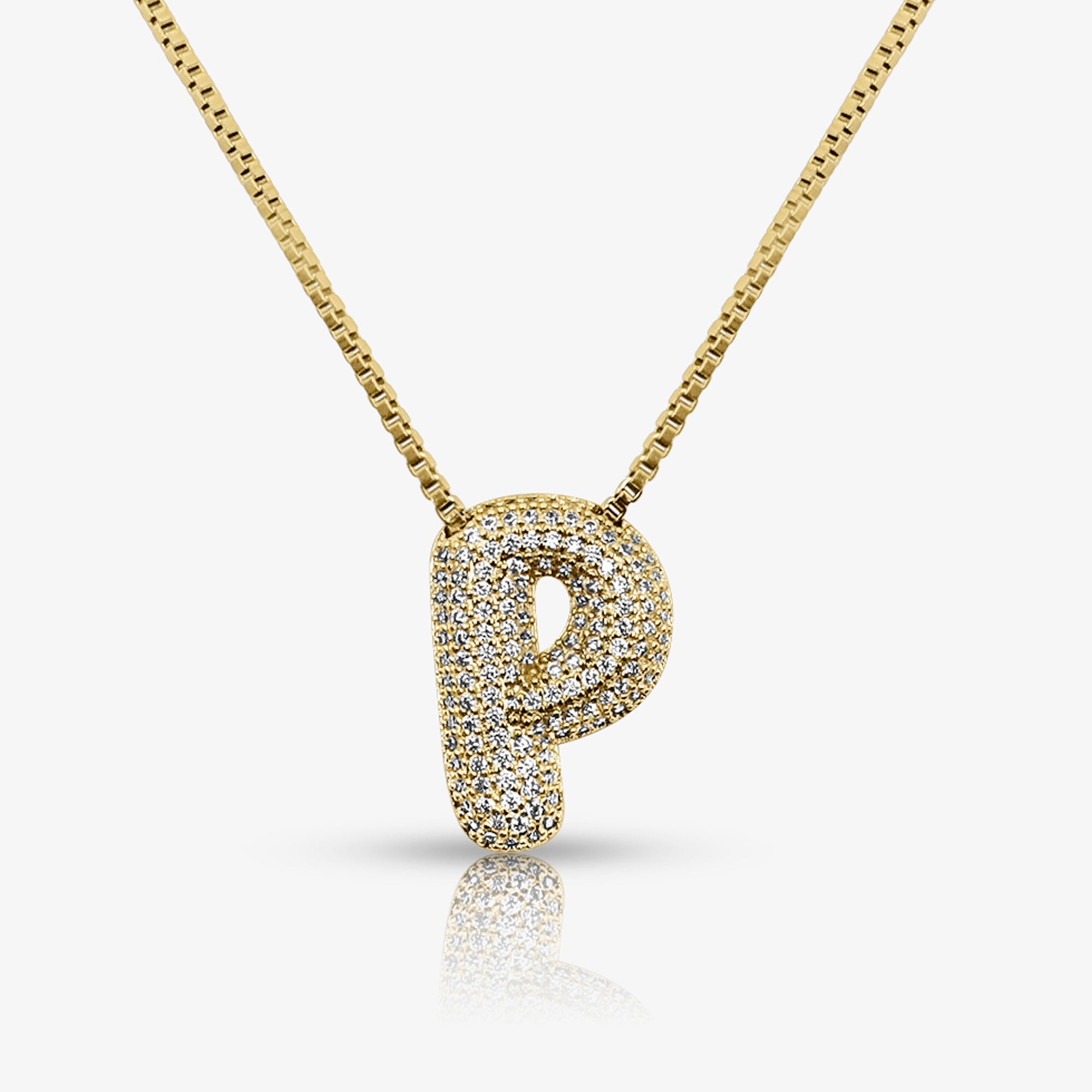 Prism Pavé Bubble Initial Necklace
