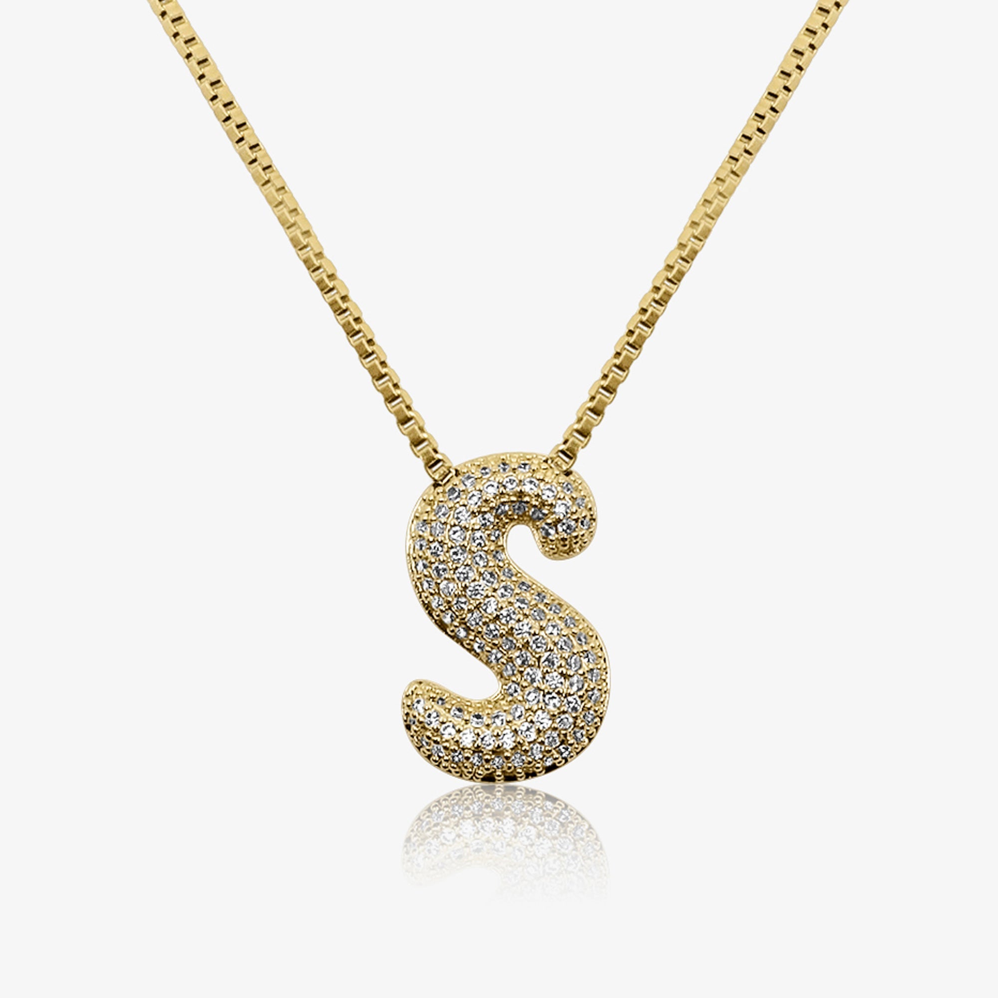 Prism Pavé Bubble Initial Necklace
