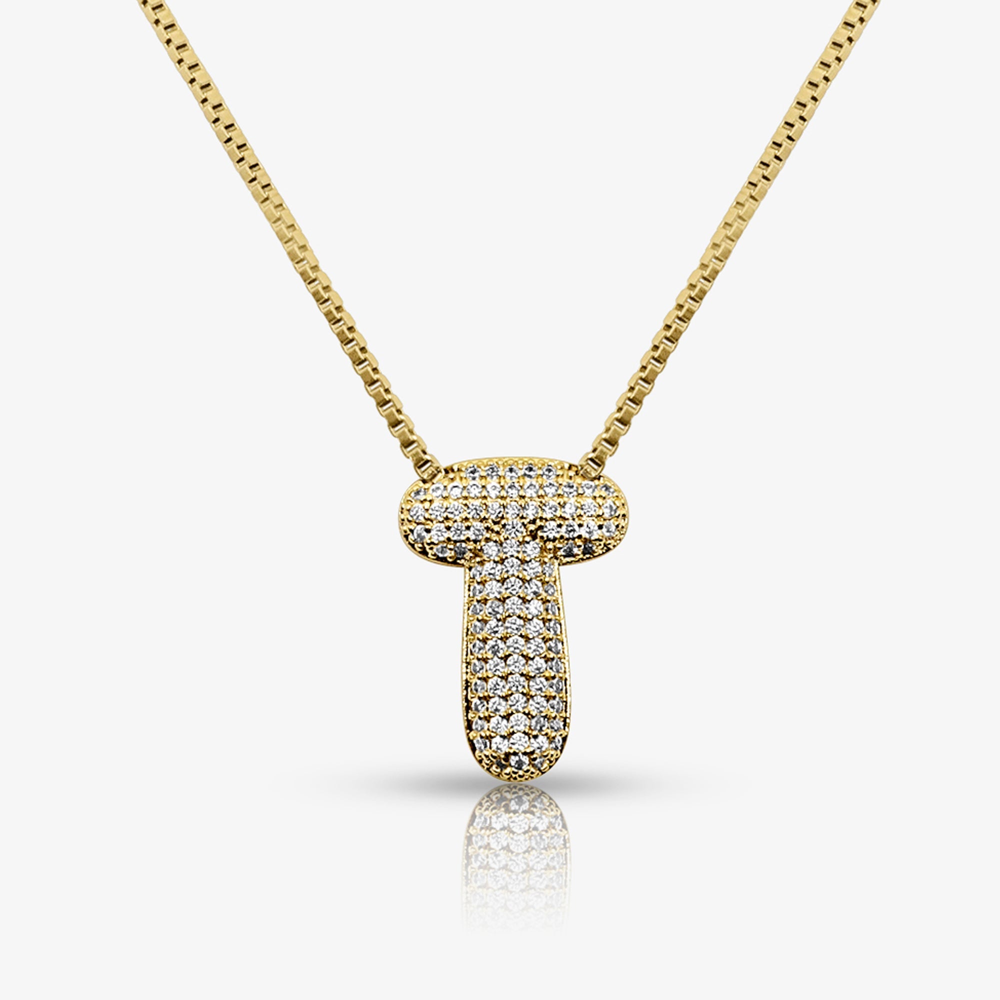 Prism Pavé Bubble Initial Necklace