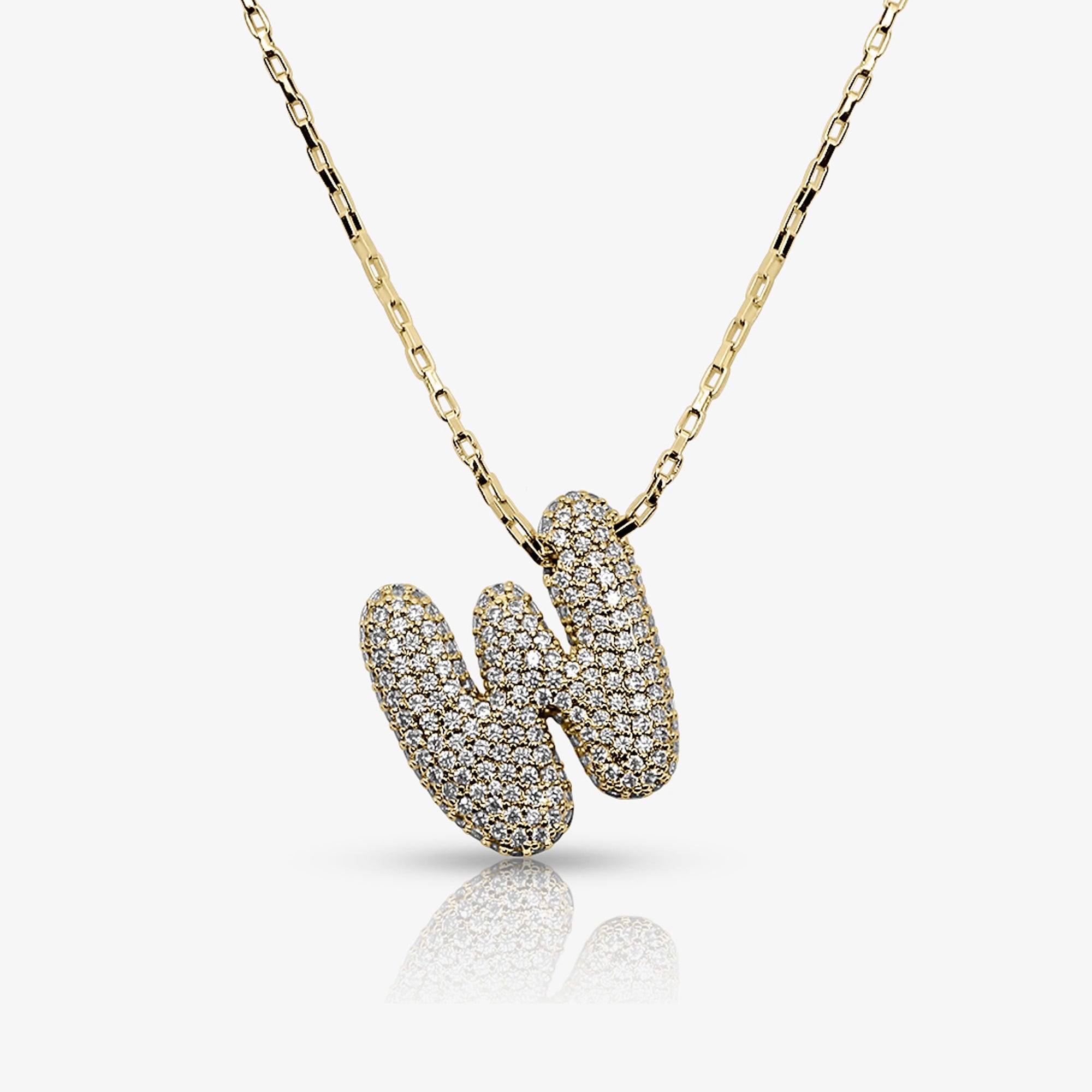 Prism Pavé Bubble Initial Necklace
