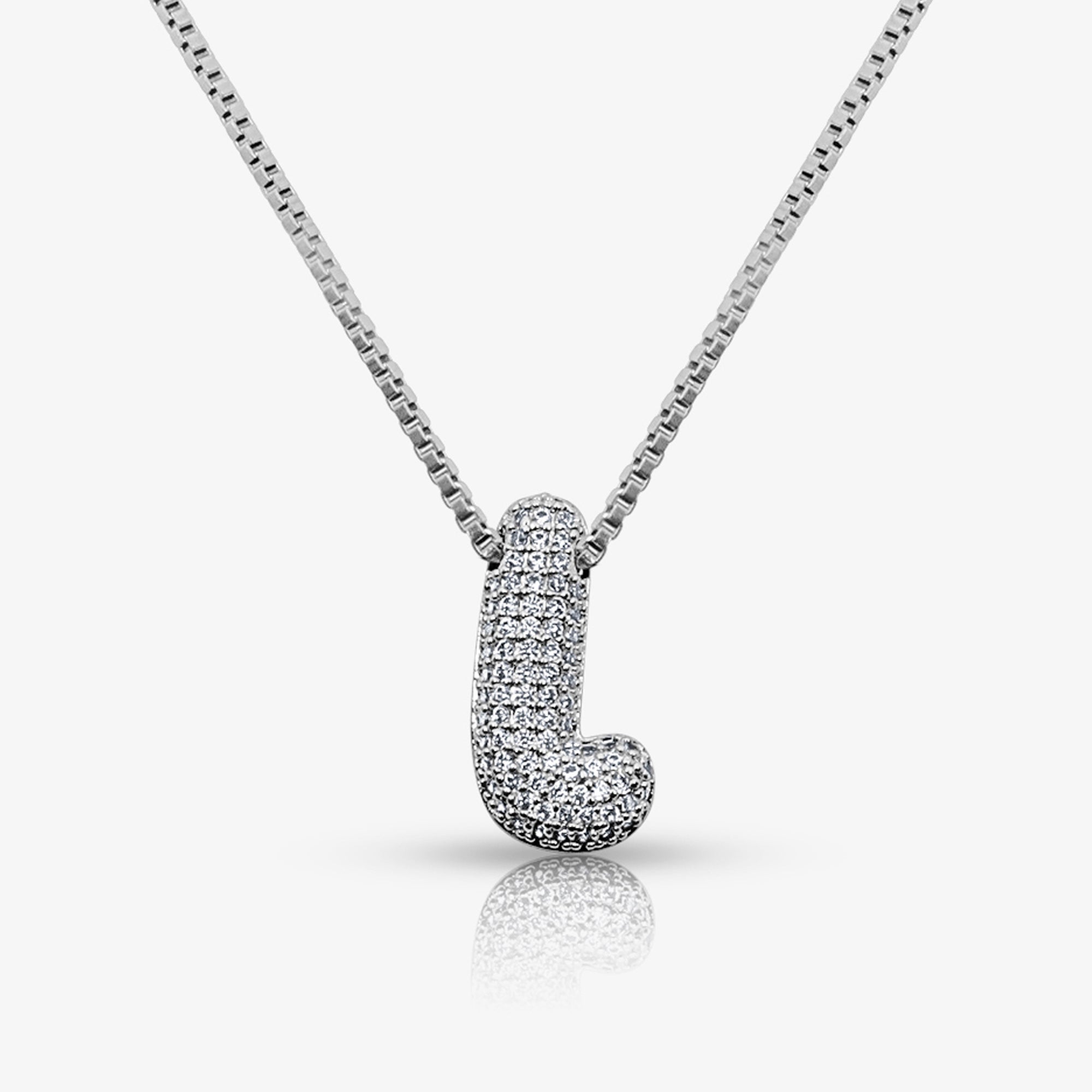 Prism Pavé Bubble Initial Necklace