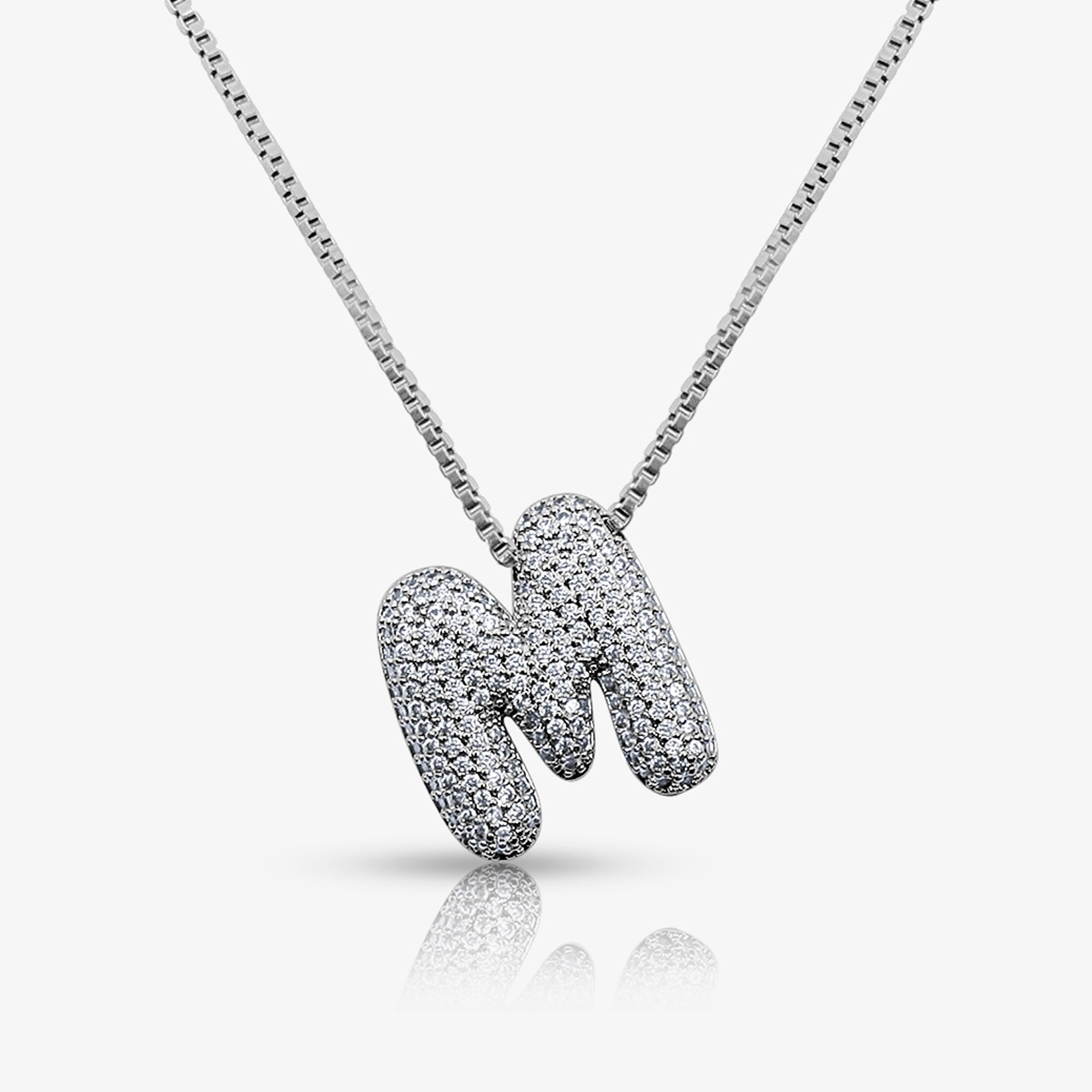 Prism Pavé Bubble Initial Necklace