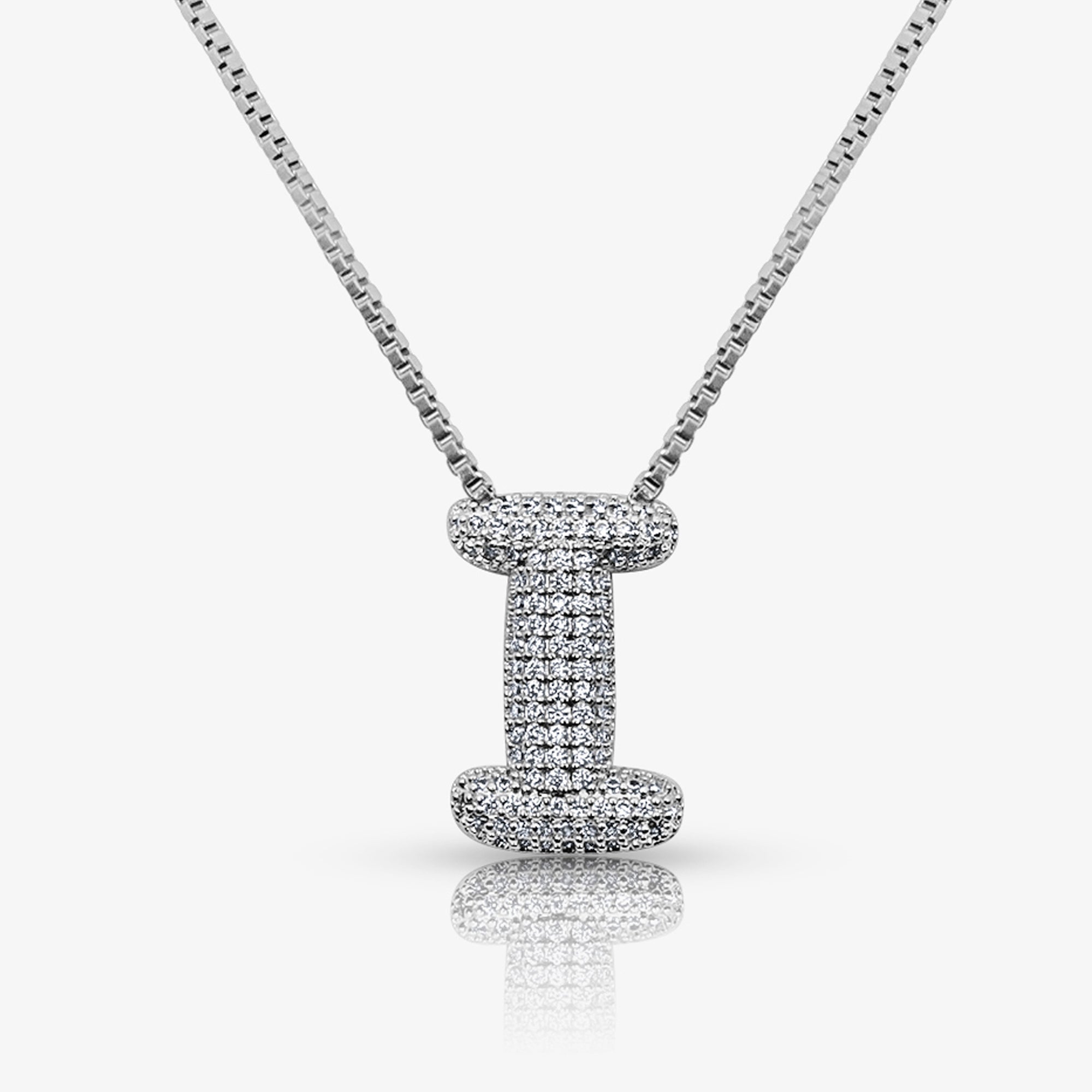 Prism Pavé Bubble Initial Necklace