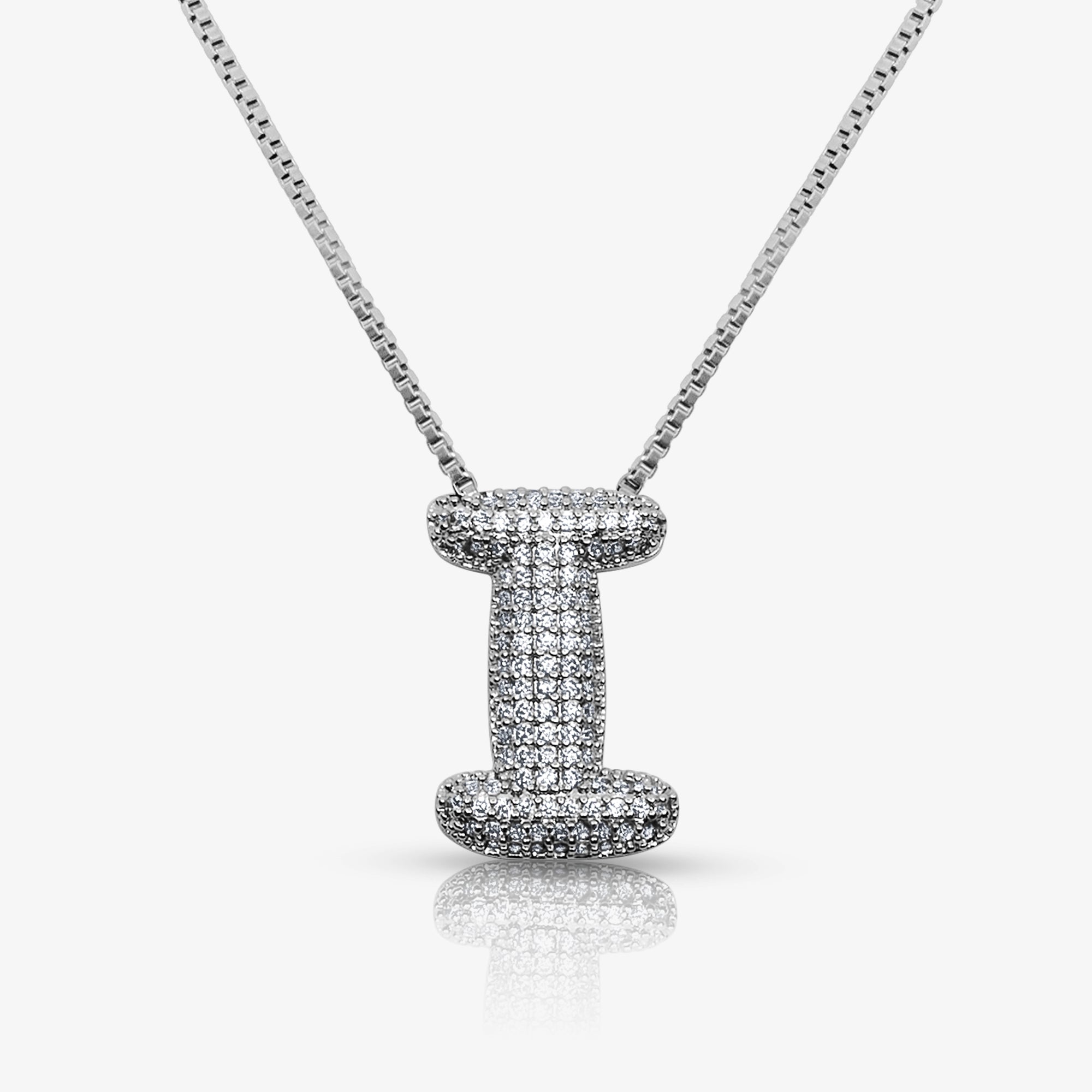 Prism Pavé Bubble Initial Necklace