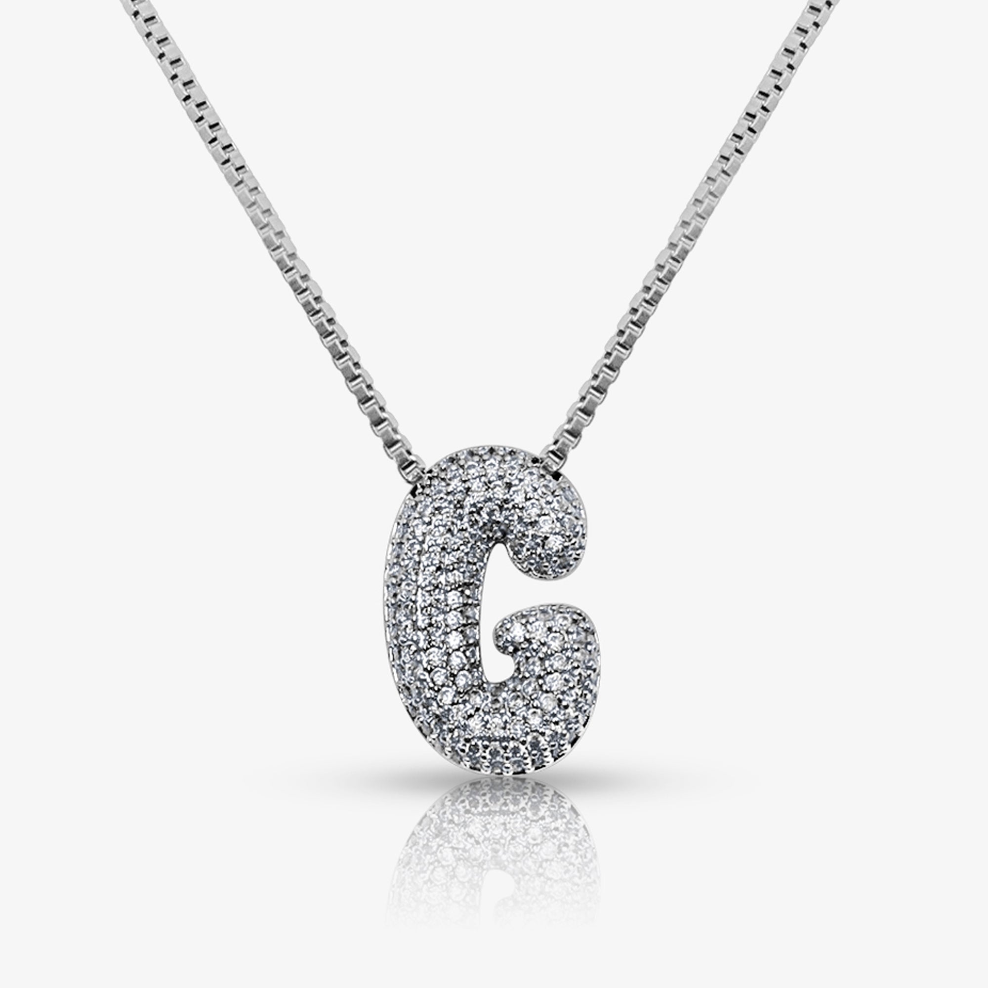 Prism Pavé Bubble Initial Necklace