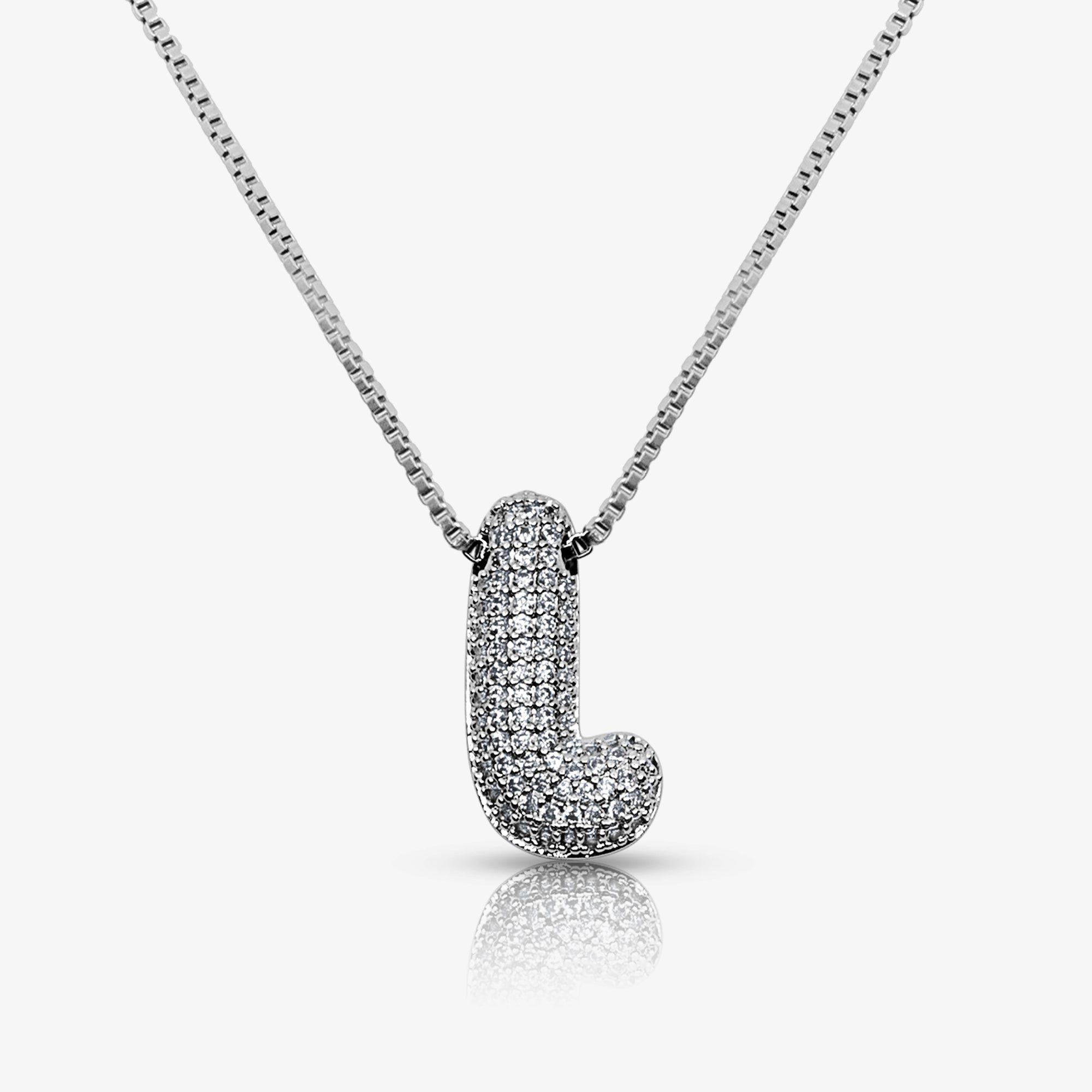 Prism Pavé Bubble Initial Necklace
