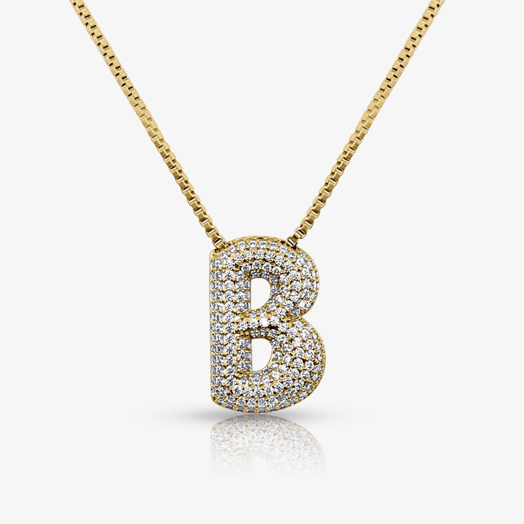 Prism Pavé Bubble Initial Necklace