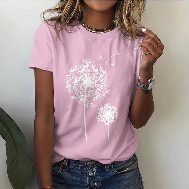 Rafaela – Stylish T-Shirt with Dandelion Prints