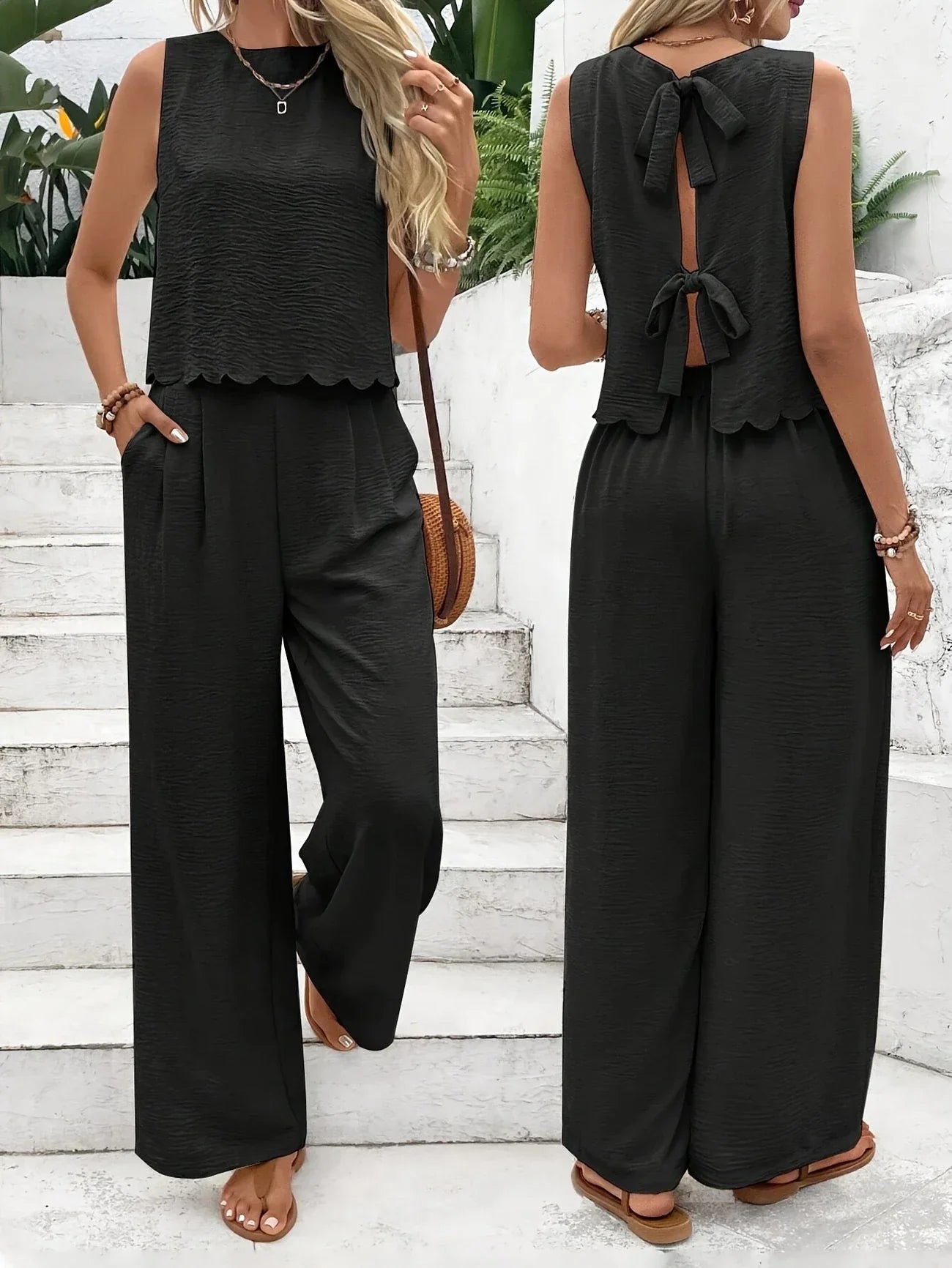 Raya – Stylish Sleeveless Two-Piece Set
