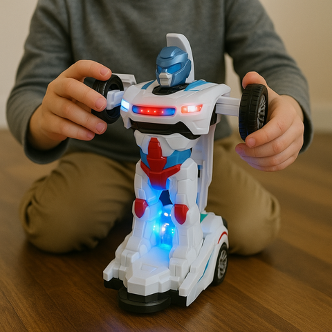 RoboRacer – 2-in-1 Transformer Toy: Car Transforms into Robot