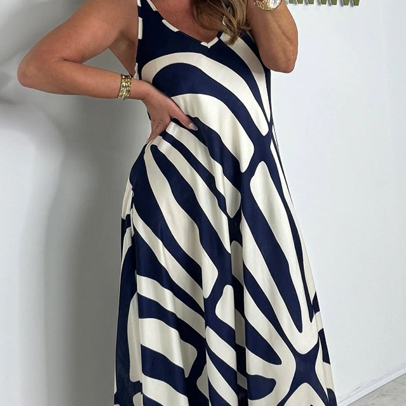 Rodica – Elegant Sleeveless Maxi Dress with V-Neck