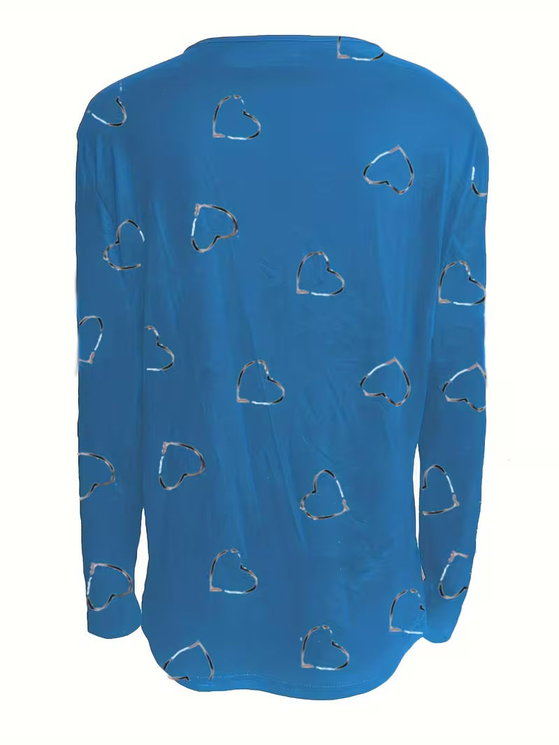 Romisha - T-Shirt with Heart Print and Zipper