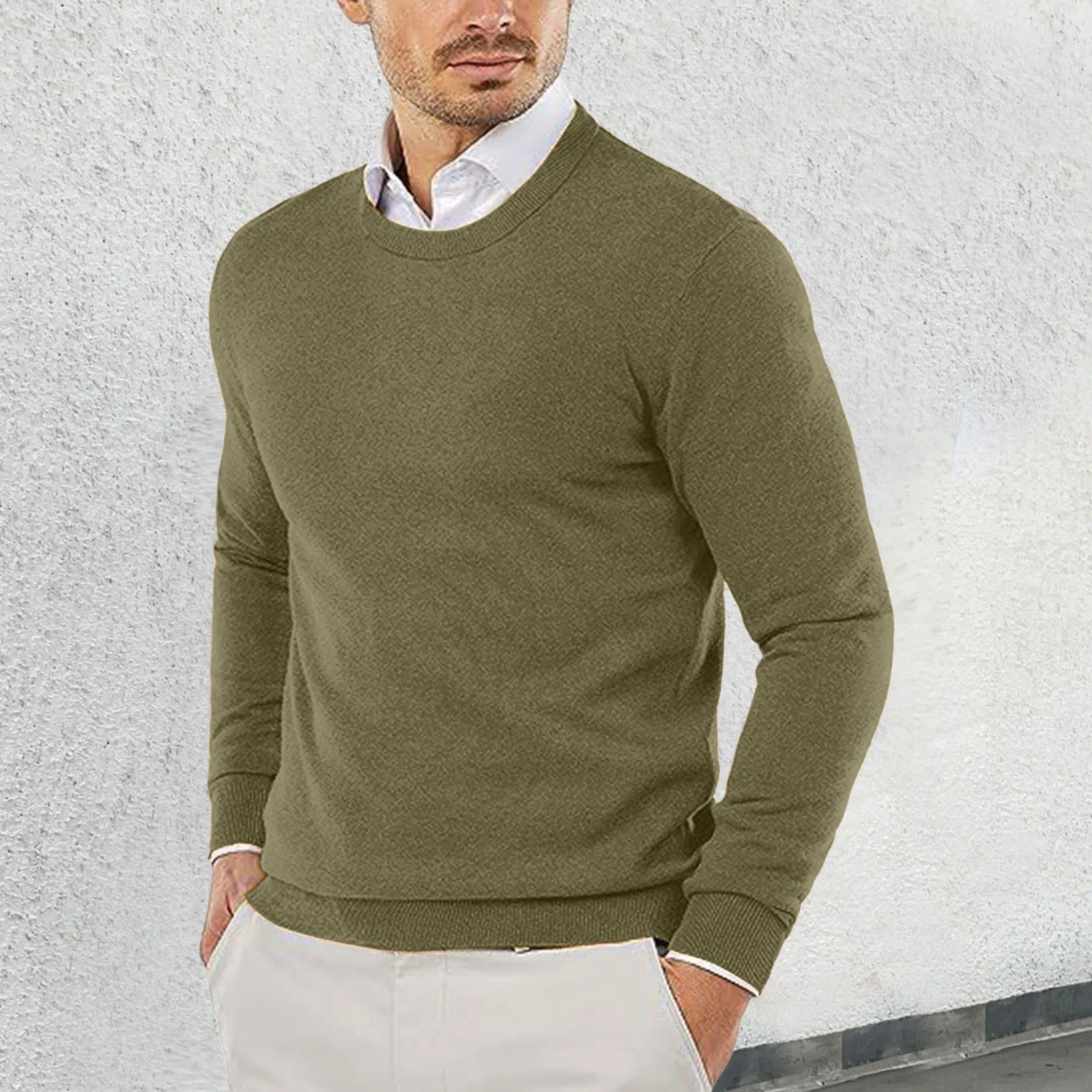 Ronny - Crew Neck Sweater Made of Cotton
