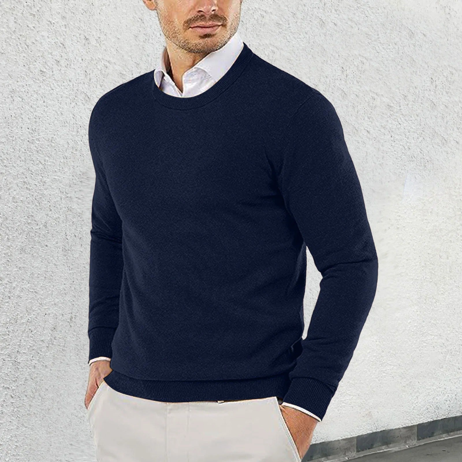 Ronny - Crew Neck Sweater Made of Cotton