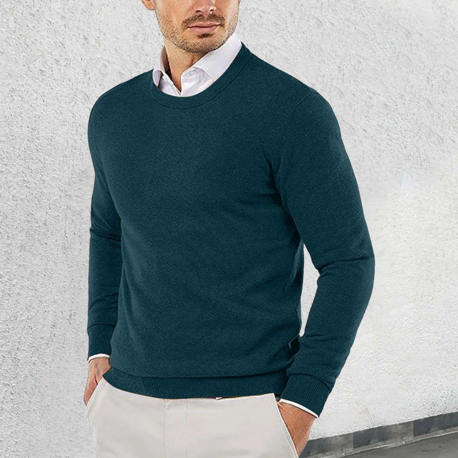 Ronny - Crew Neck Sweater Made of Cotton