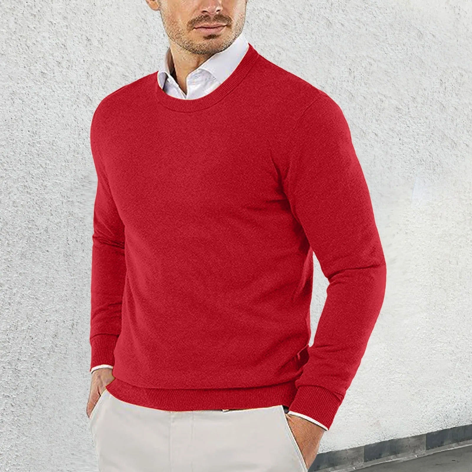 Ronny - Crew Neck Sweater Made of Cotton